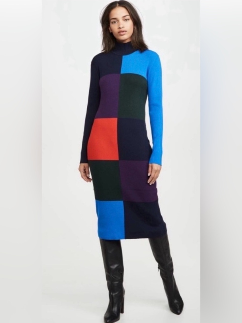 Like new Tory Sport $298 multicolor ribbed block dress sz S